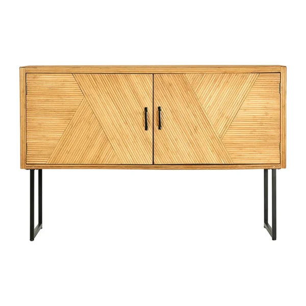 Buffet bas naturel en bois et fer L130cm - Saori