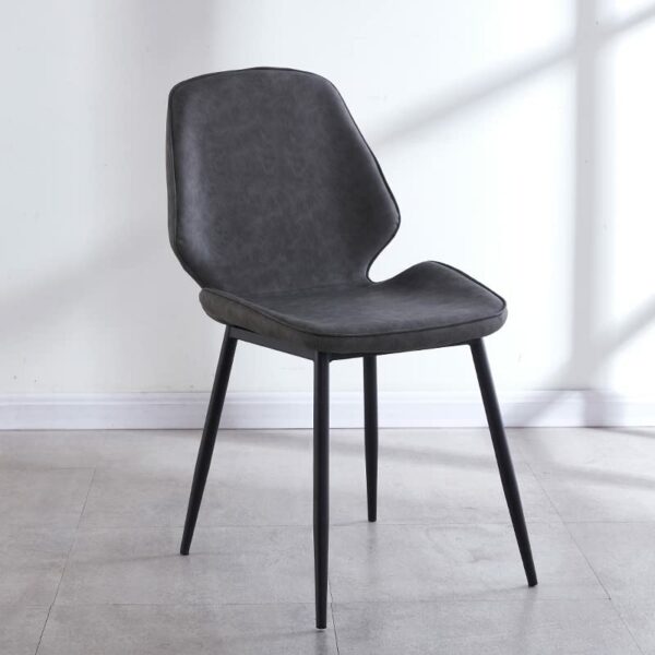 CHAISE DE SALLE A MANGER CAPITONNEE GRIS FONCE
