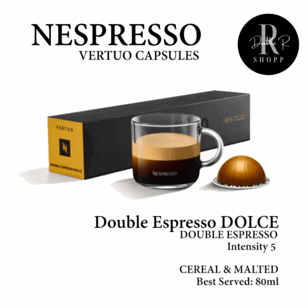 CAPSULES NEPRESSO VERTUO DOUBLE EXPRESSO DOLCE 80 ML INTENSITE 5