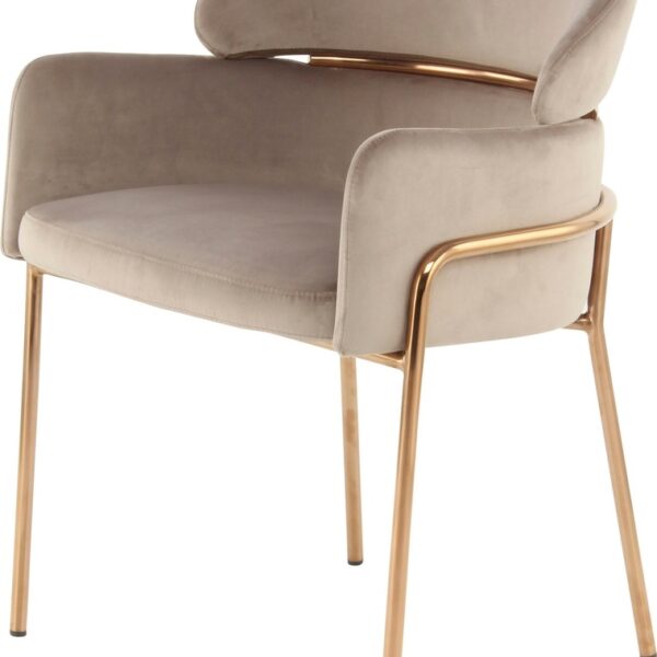 CHAISE DE SALLE A MANGER ELVA TAUPE ROSE DORE