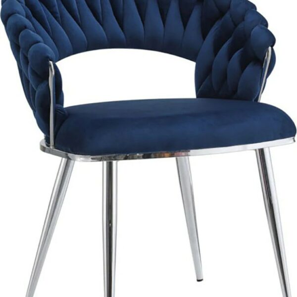 CHAISE DE SALLE A MANGER FINESSE BLEU ARGENTE KAYOOM