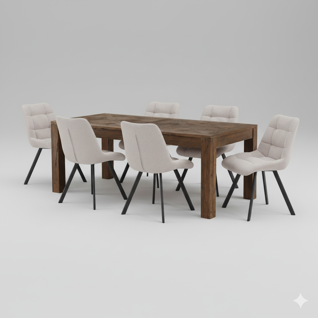Une table à manger plus 6 chaises en promo.