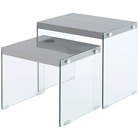 Lot de 2 Tables d'Appoint "Elementary" 46cm Gris KAYOOM